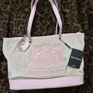 Juicy Couture Pink and Cream Women's Tote Bag